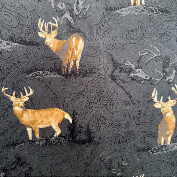 📌 Columbia River Lodge Deer Print Button-Up Shirt Men’s Large 100% Cotton - Picture 5 of 8